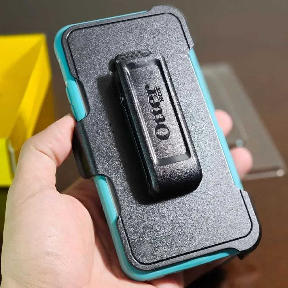 Otterbox iPhone 6 6S Phone Protective Case Light Blue Brand White Clip Holster